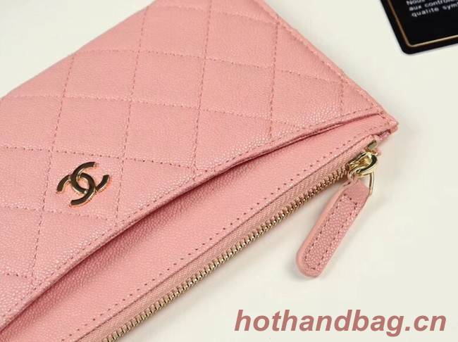 Chanel Calfskin Leather & Gold-Tone Metal A84107 light pink