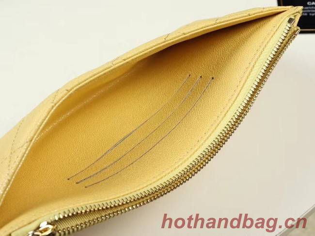 Chanel Calfskin Leather & Gold-Tone Metal A84107 yellow