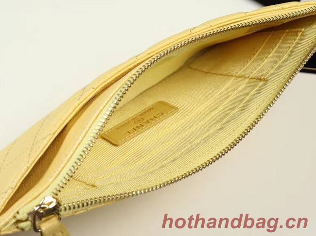 Chanel Calfskin Leather & Gold-Tone Metal A84107 yellow