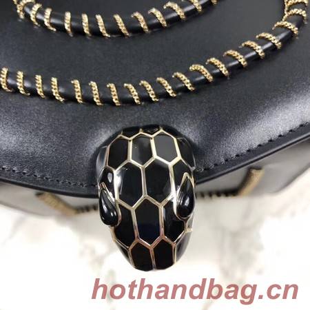 Bvlgari Serpenti Forever leather small crossbody bag B286999 black