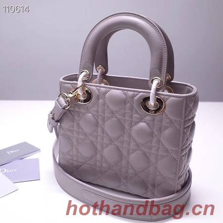 Dior lucky badges Original sheepskin Tote Bag A88035 grey