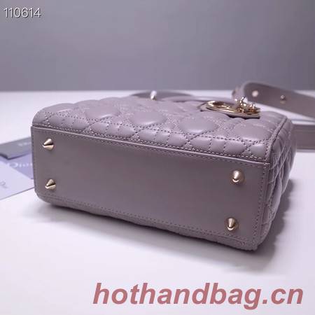 Dior lucky badges Original sheepskin Tote Bag A88035 grey