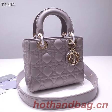 Dior lucky badges Original sheepskin Tote Bag A88035 grey