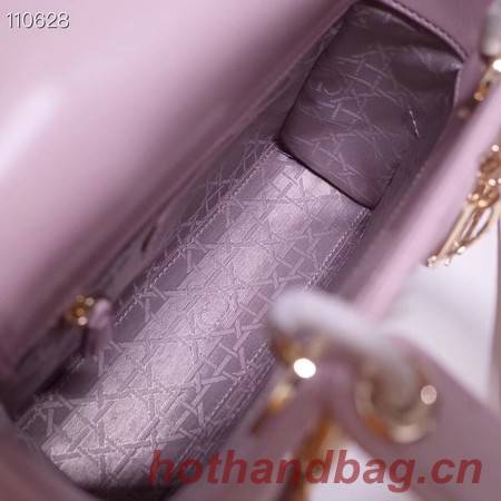 Dior lucky badges Original sheepskin Tote Bag A88035 light pink