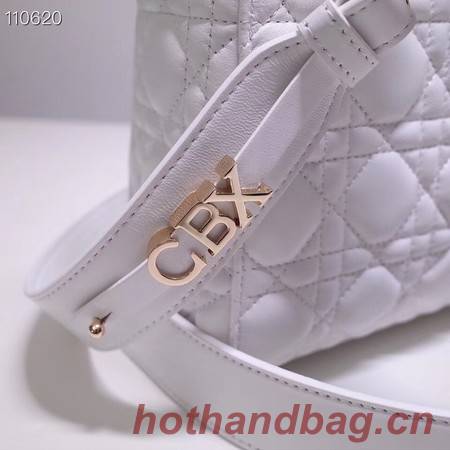 Dior lucky badges Original sheepskin Tote Bag A88035 white