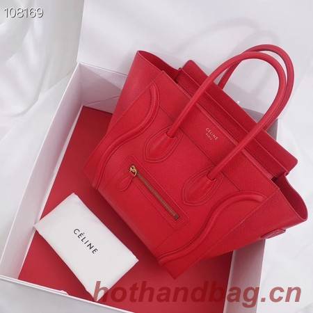 CELINE MICRO LUGGAGE HANDBAG IN LAMINATED LAMBSKIN 167793-10