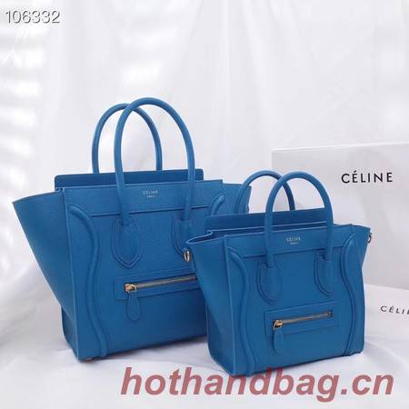 CELINE MICRO LUGGAGE HANDBAG IN LAMINATED LAMBSKIN 167793-17