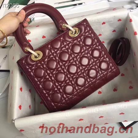 LADY DIOR LAMBSKIN BAG CAL44550 burgundy