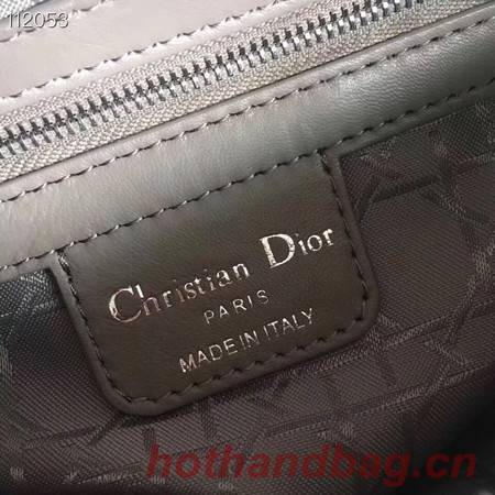 LADY DIOR LAMBSKIN BAG CAL44550 grey&silver-tone metal