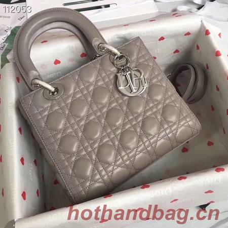 LADY DIOR LAMBSKIN BAG CAL44550 grey&silver-tone metal