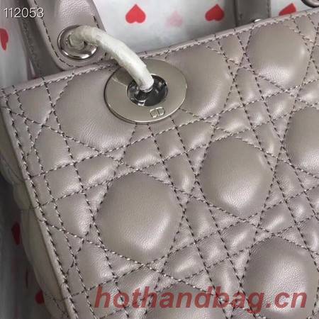 LADY DIOR LAMBSKIN BAG CAL44550 grey&silver-tone metal