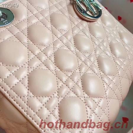 LADY DIOR LAMBSKIN BAG CAL44550  pink&silver-tone metal