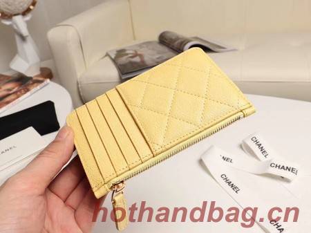 Chanel classic card holder AP0374 yellow