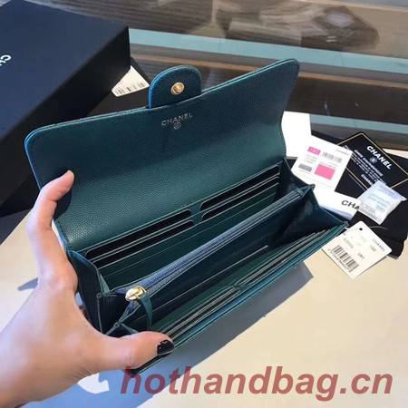 Chanel long flap wallet A80759 blue