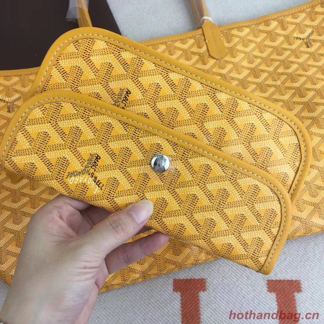 Goyard Y Doodling Calfskin Leather Tote Bag 7902 Yellow