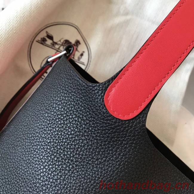 Hermes Picotin Lock PM Bags Original Leather H8688 black&red