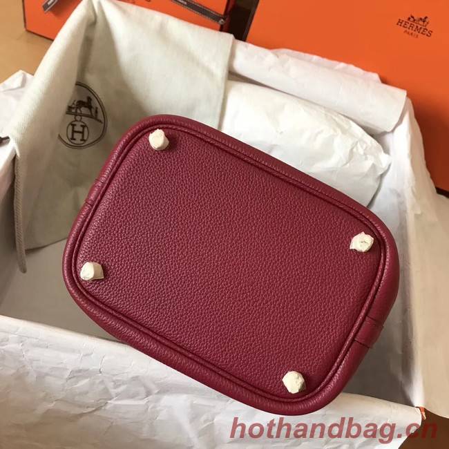 Hermes Picotin Lock PM Bags Original Leather H8688 wine red