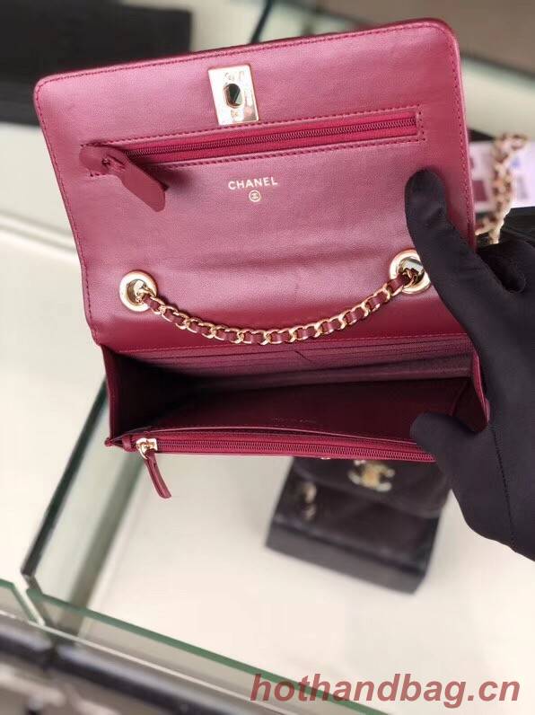 Chanel flap bag Lambskin & Gold-Tone Metal 3798  Purplish