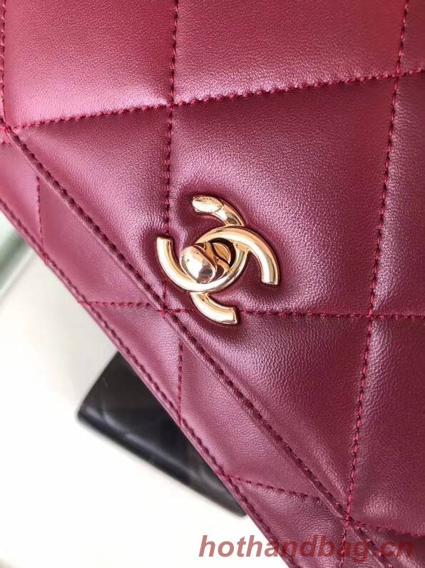 Chanel flap bag Lambskin & Gold-Tone Metal 3798  Purplish