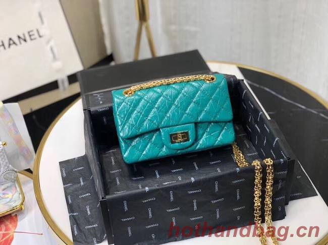 Chanel Shoulder Bag Original Leather Green AS0874 Gold