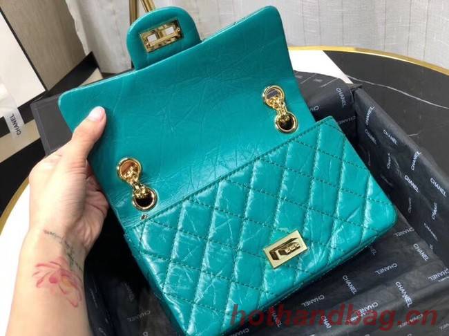 Chanel Shoulder Bag Original Leather Green AS0874 Gold