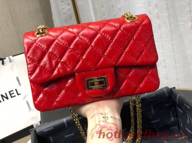 Chanel Shoulder Bag Original Leather Red AS0874 Gold