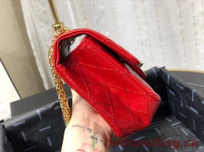 Chanel Shoulder Bag Original Leather Red AS0874 Gold