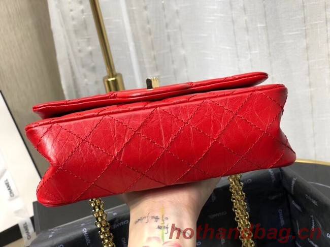 Chanel Shoulder Bag Original Leather Red AS0874 Gold