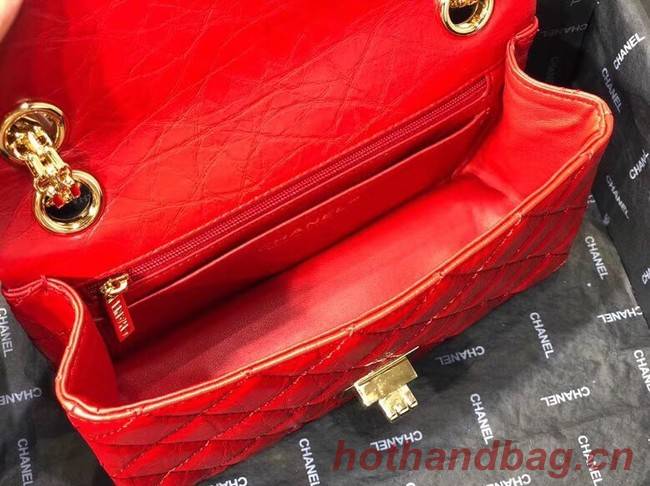 Chanel Shoulder Bag Original Leather Red AS0874 Gold