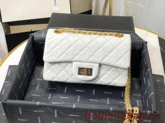 Chanel Shoulder Bag Original Leather White AS0874 Gold