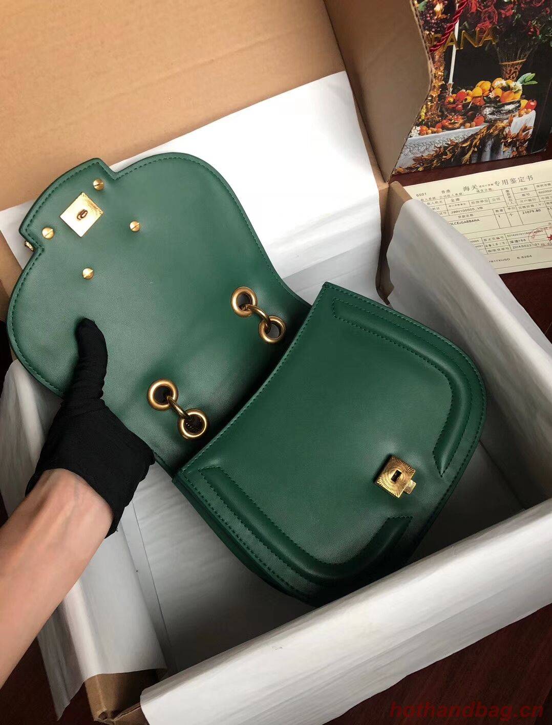 Dolce & Gabbana Origianl Leather Bag 4917 Green