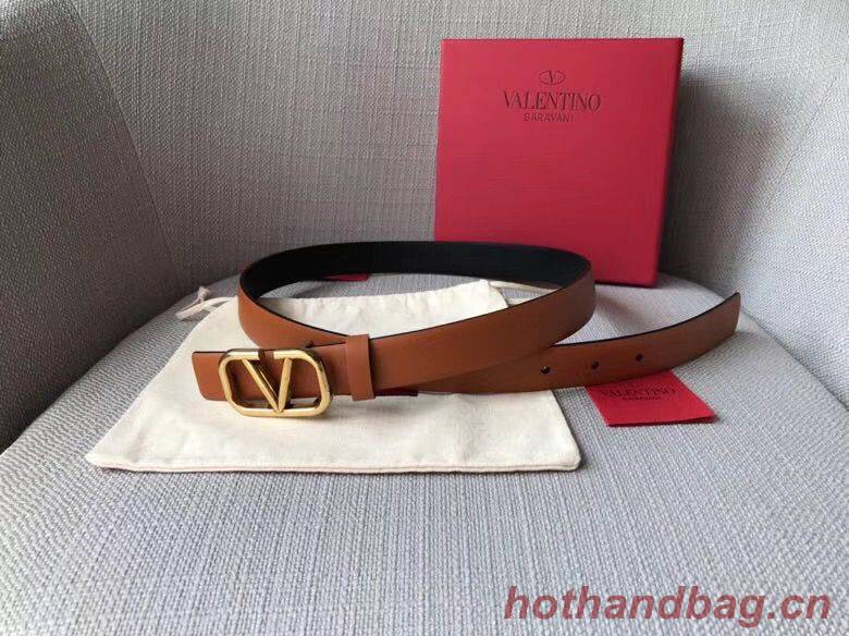 Valentino Leather Belt V7468 Brown