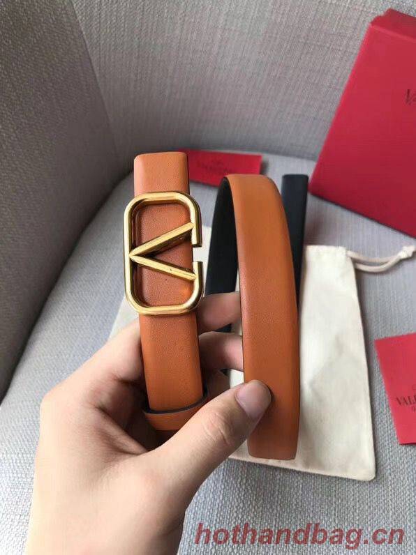 Valentino Leather Belt V7468 Brown