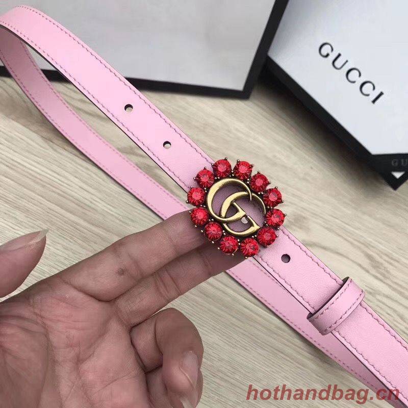 Gucci 2CM Leather Belt 414521 Pink