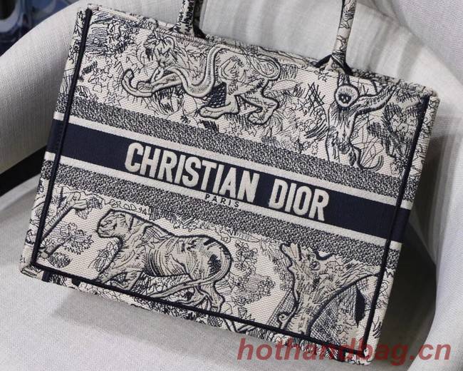 DIOR BOOK TOTE BAG IN EMBROIDERED CANVAS C1287