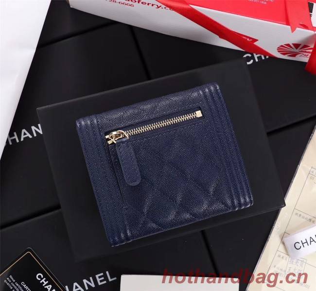 Chanel Calfskin Leather & Gold-Tone Metal A80734 blue