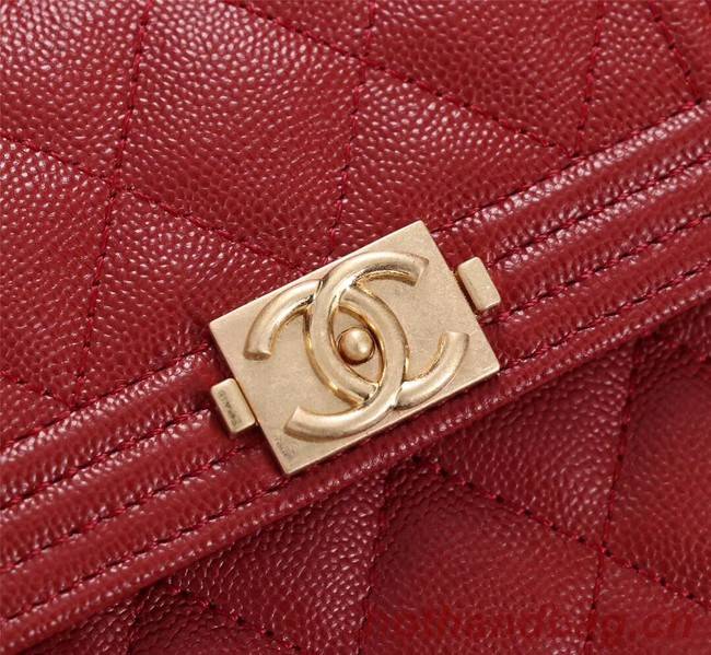 Chanel Calfskin Leather & Gold-Tone Metal A80734 red