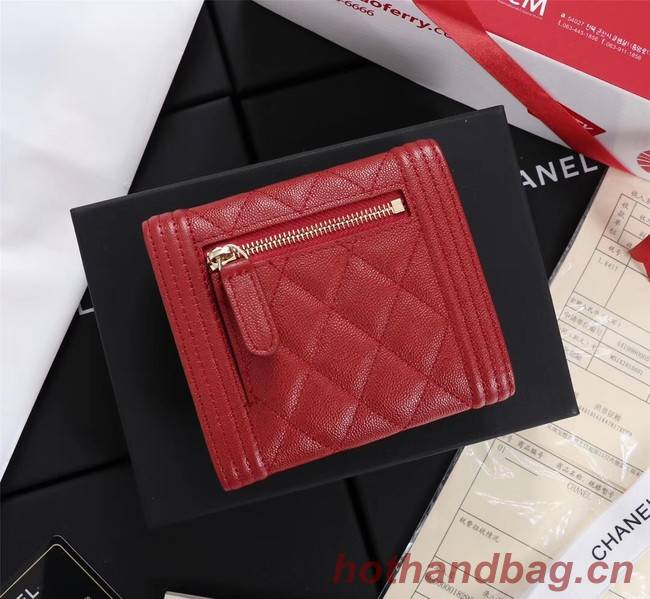 Chanel Calfskin Leather & Gold-Tone Metal A80734 red