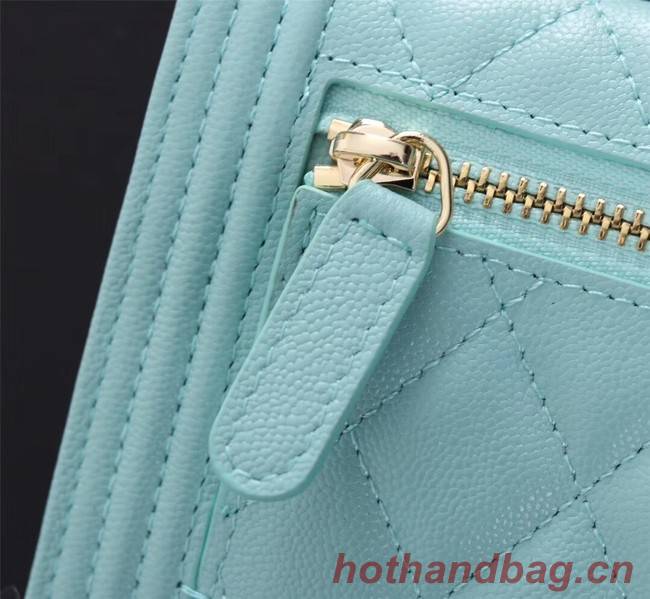 Chanel Calfskin Leather & Gold-Tone Metal A80734 sky blue