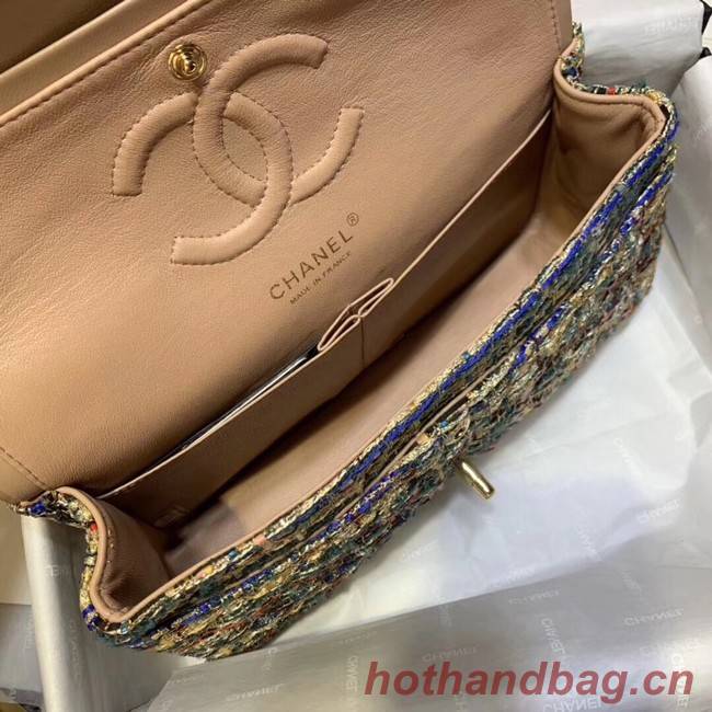 CHANEL Tweed Calfskin -Tone & Gold-Tone Metal 1112 apricot