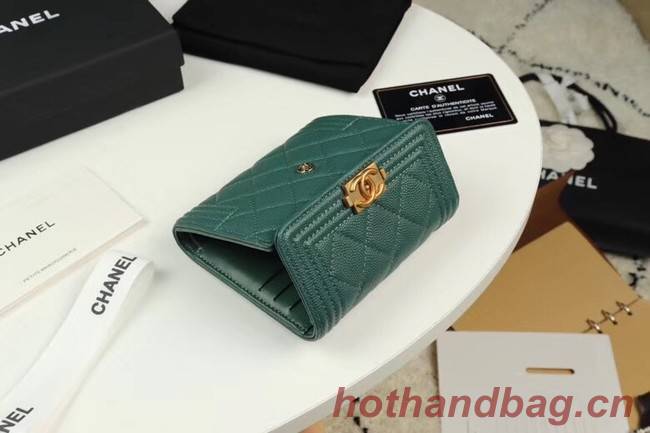 Chanel Calfskin Leather & Gold-Tone Metal A80734 green