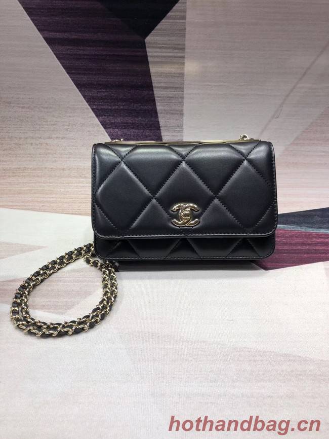 Chanel Original Leather Shoulder Bag Black A80982 Gold