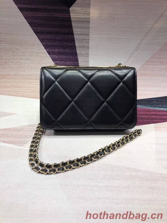 Chanel Original Leather Shoulder Bag Black A80982 Gold