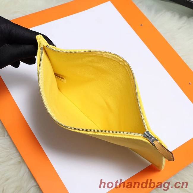 Hermes Cosmetic Bag H3700 Lemon Yellow