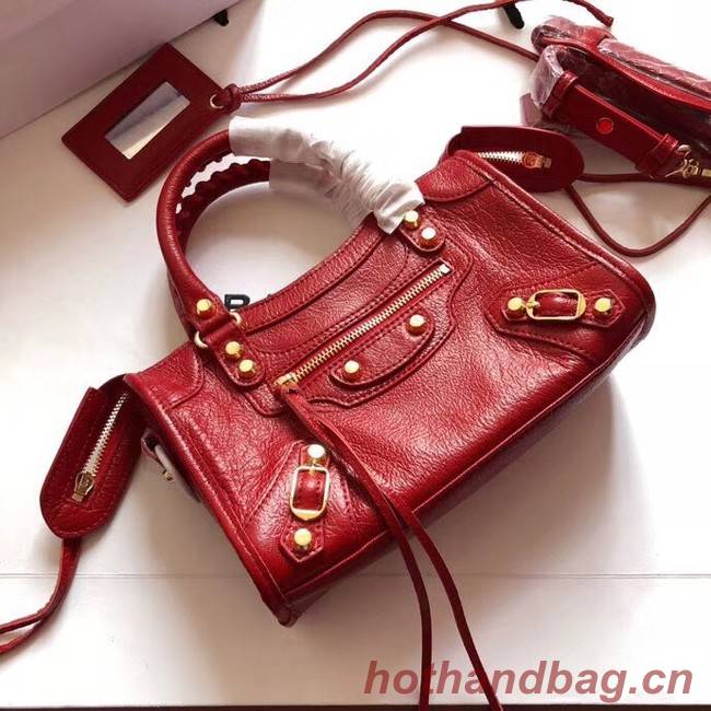 Balenciaga The City Handbag Calf leather 382567 red