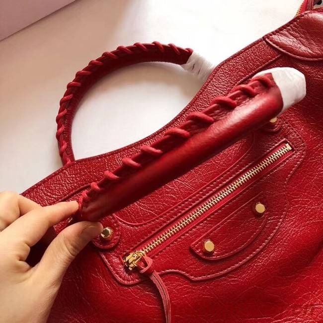 Balenciaga The City Handbag Calf leather 382569 red