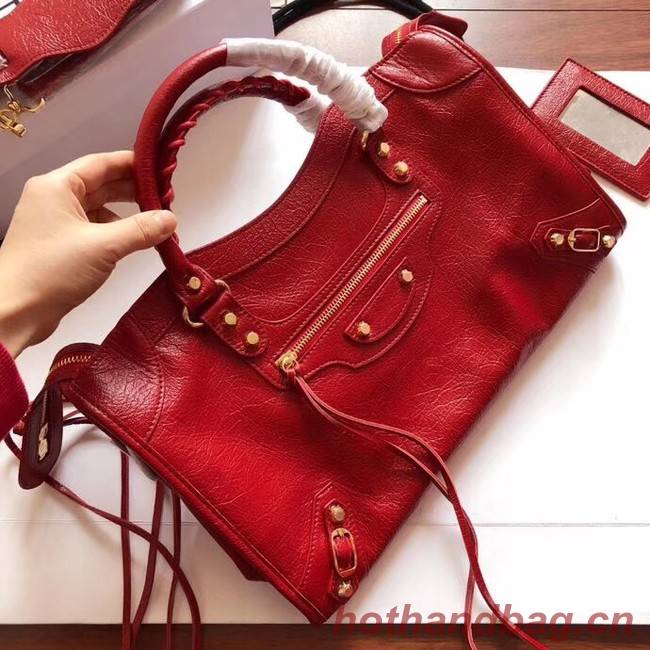 Balenciaga The City Handbag Calf leather 382569 red