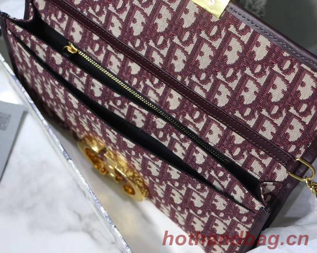 Dior 30 MONTAIGNE EMBROIDERED CANVAS Clutch bag M9206 burgundy