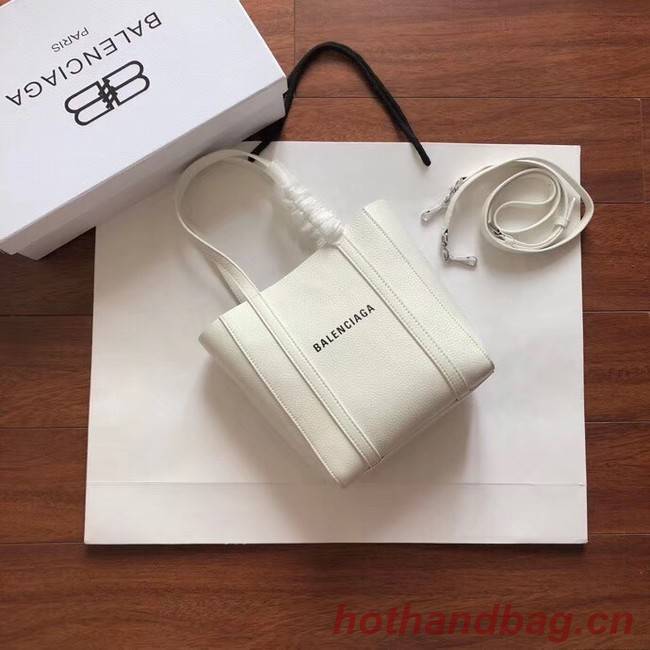 Balenciaga Original Leather Mini Shopper Bag 6696 White