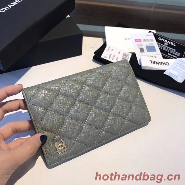 Chanel Calfskin Leather & Gold-Tone Metal Wallet A80385 Green